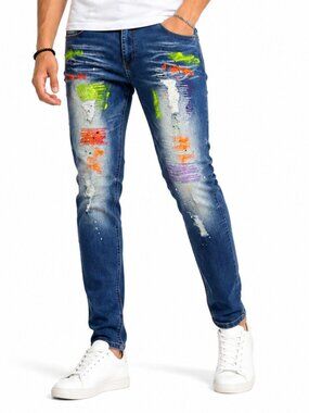Switch Remarkable Slim Taper Fit Distressed Paint Splatter Jeans Men's 44x32